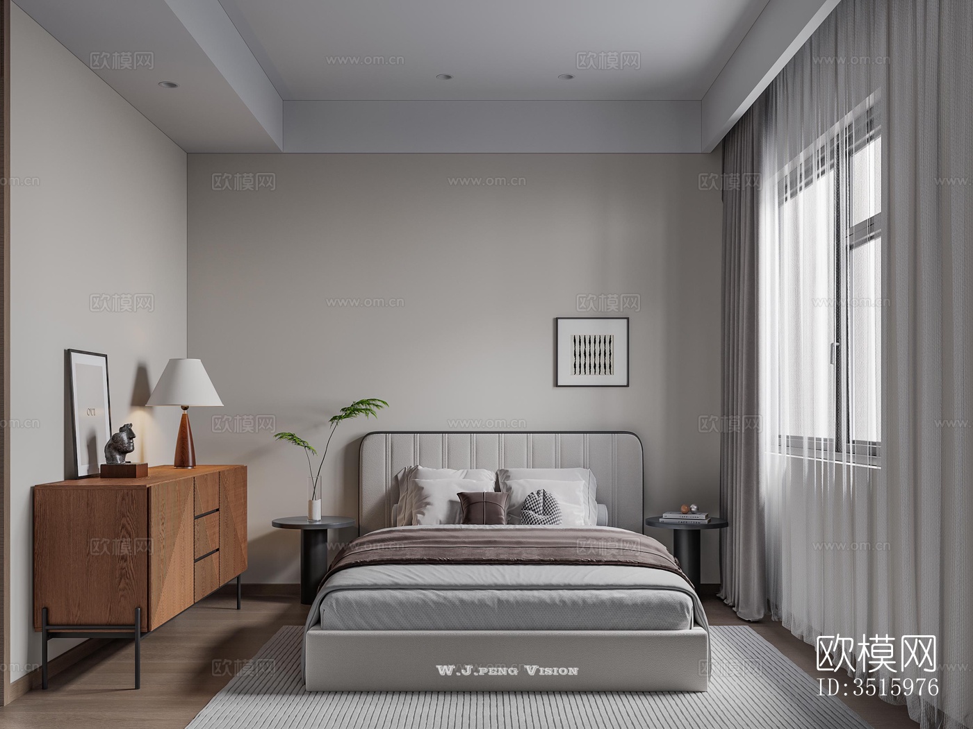 现代平层效果图下载（渲染图3）