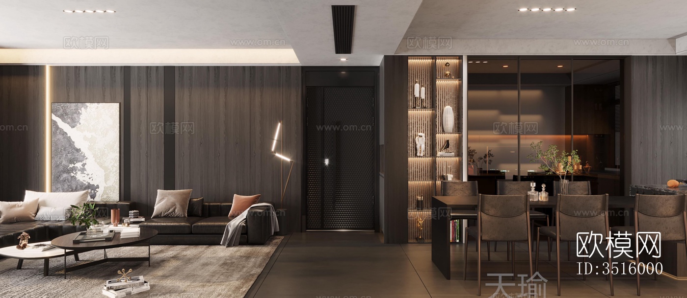 现代平层效果图下载（渲染图2）