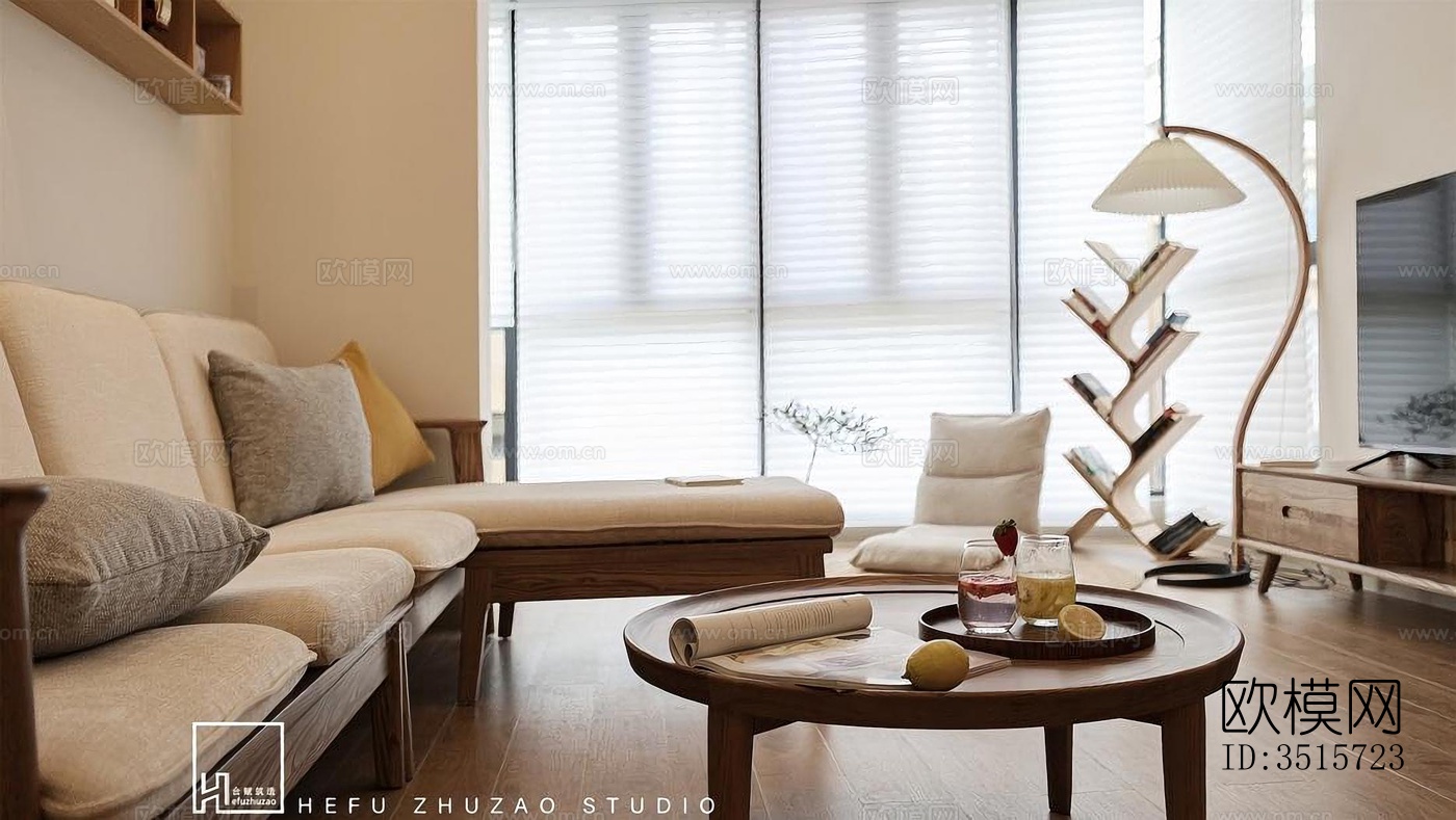 现代平层效果图下载（渲染图3）