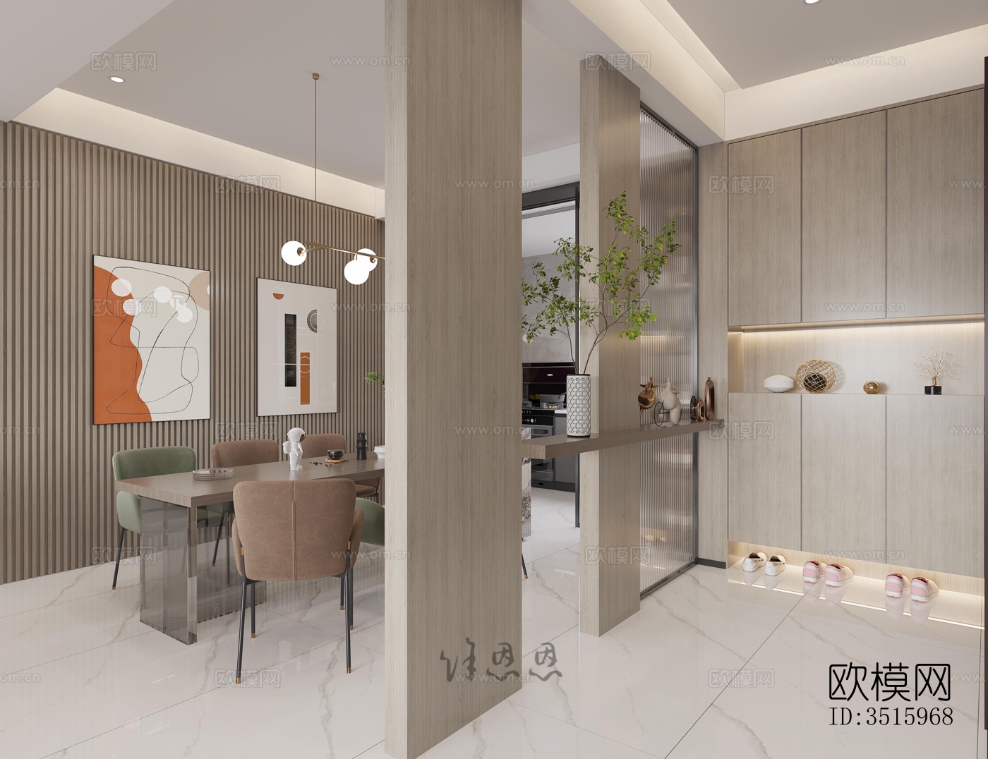 现代平层效果图下载（渲染图3）