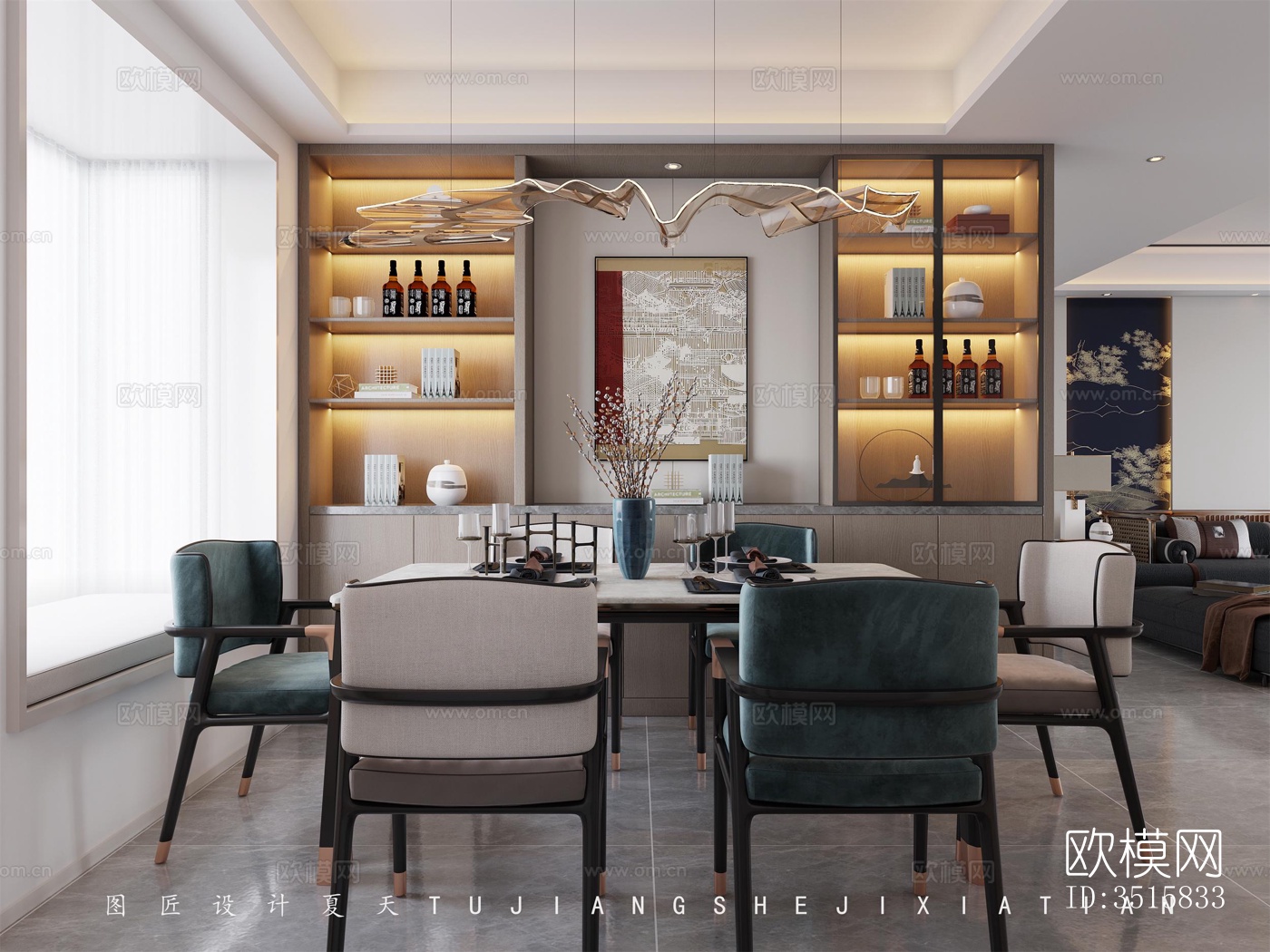 现代平层效果图下载（渲染图2）