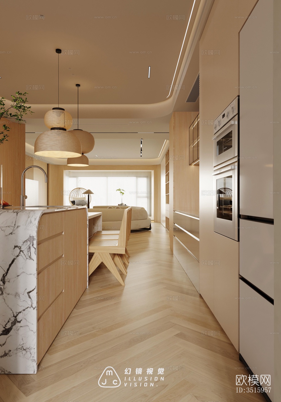 现代平层效果图下载（渲染图5）