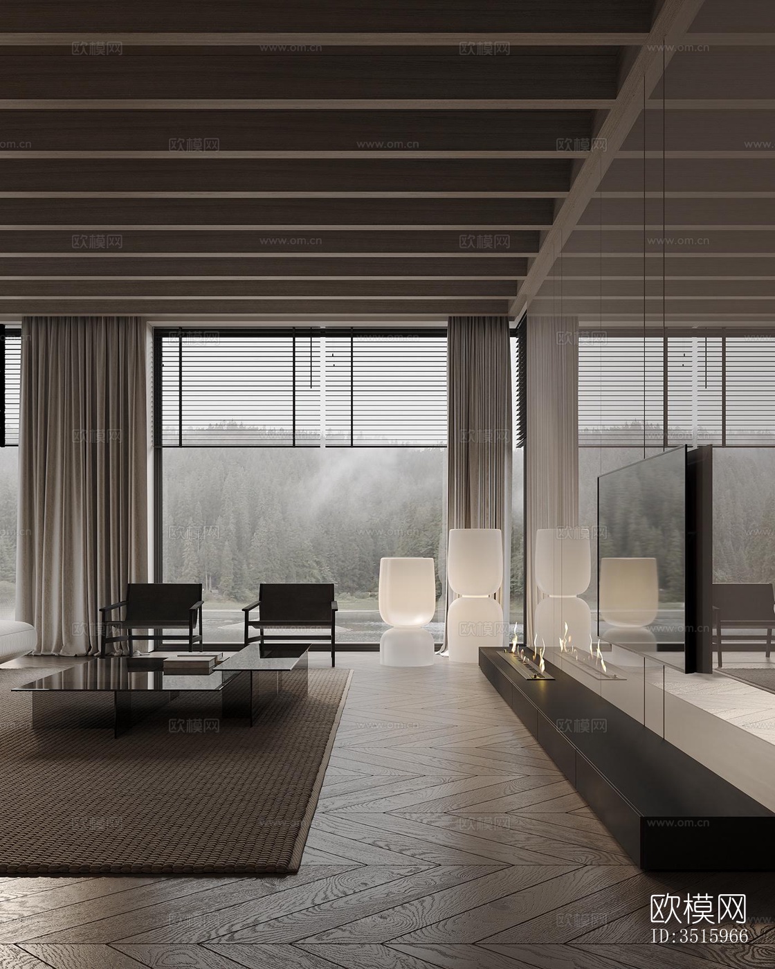 现代平层效果图下载（渲染图11）