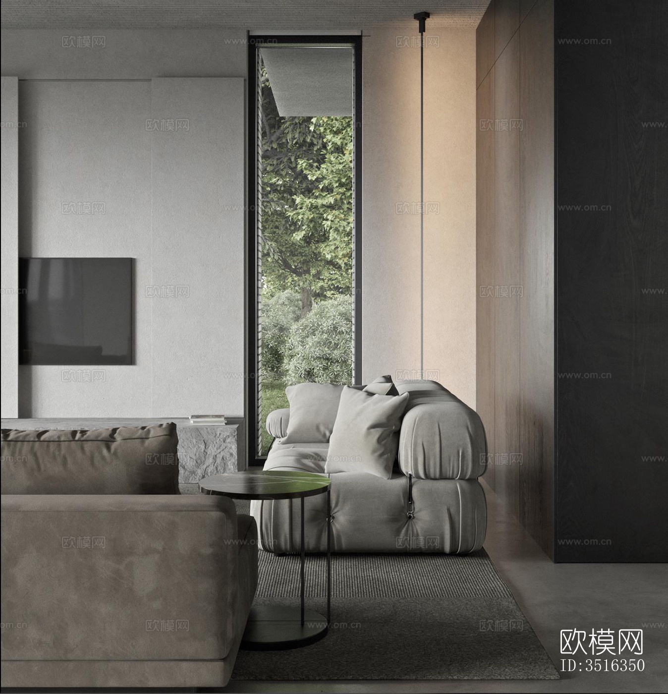 现代平层效果图下载（渲染图9）