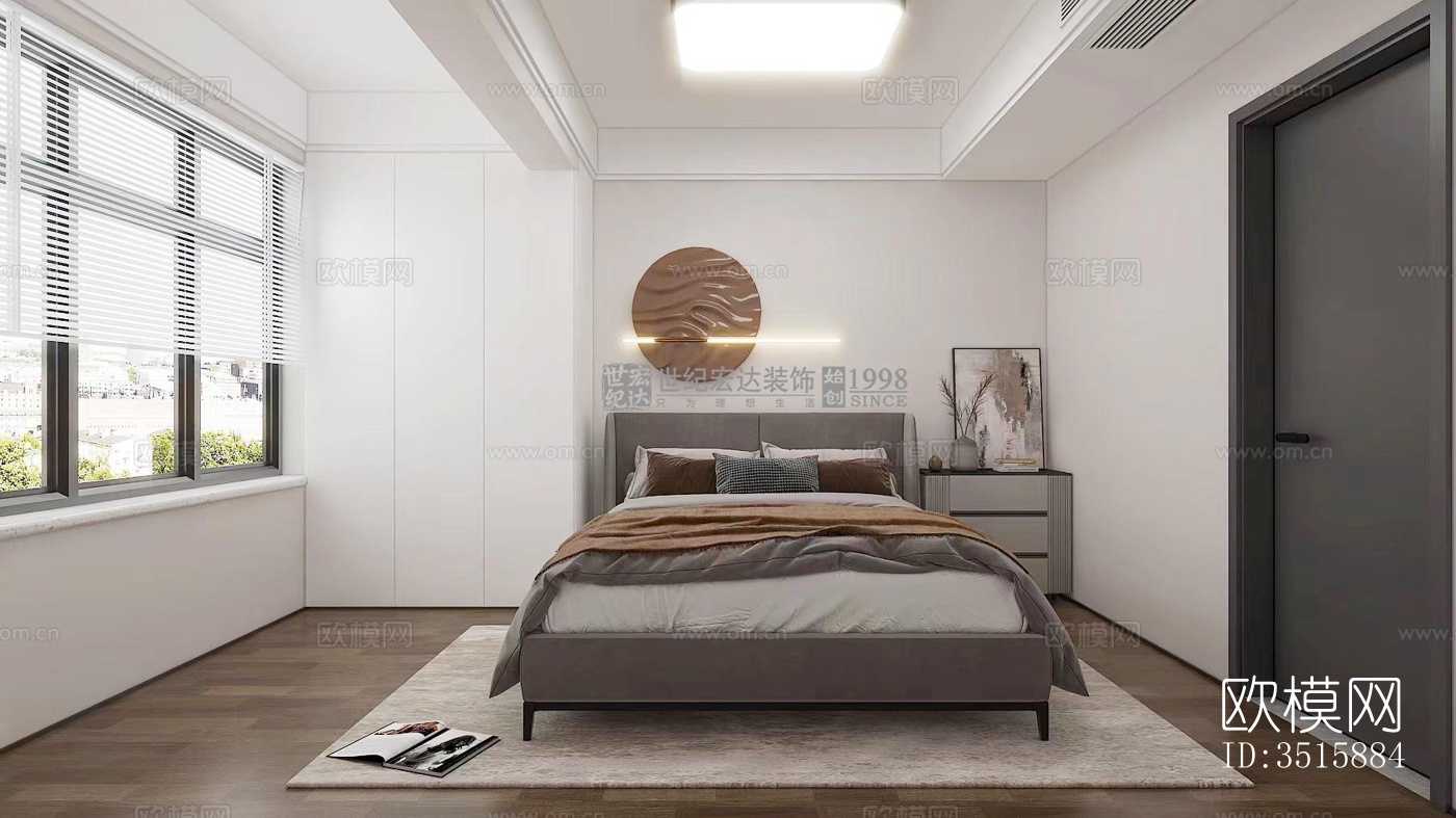 现代平层效果图下载（渲染图6）