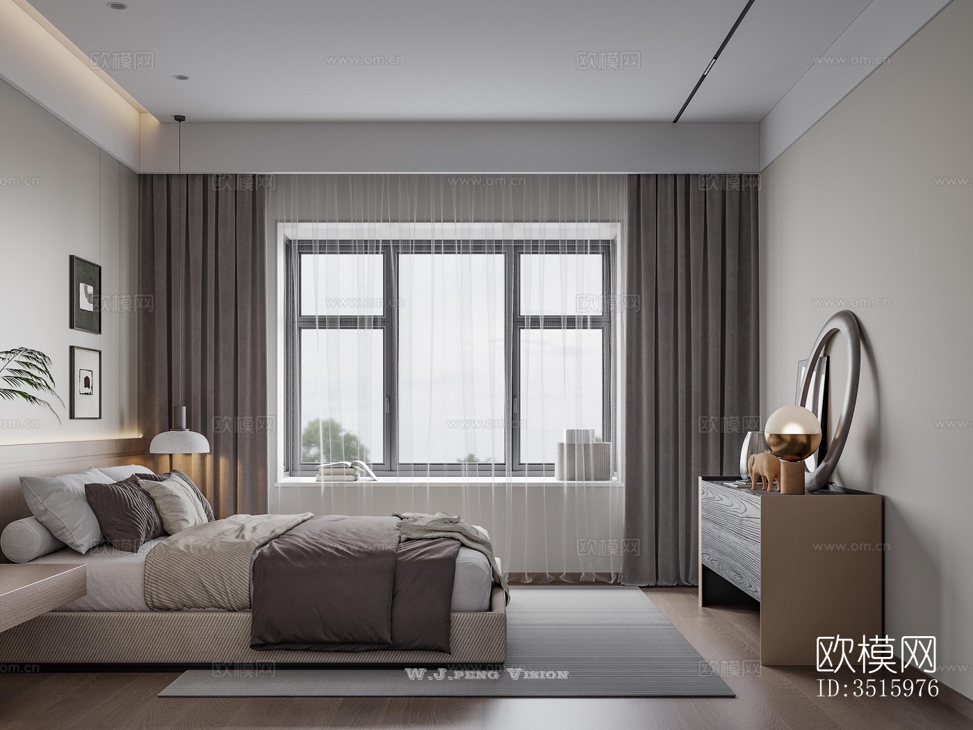 现代平层效果图下载（渲染图14）