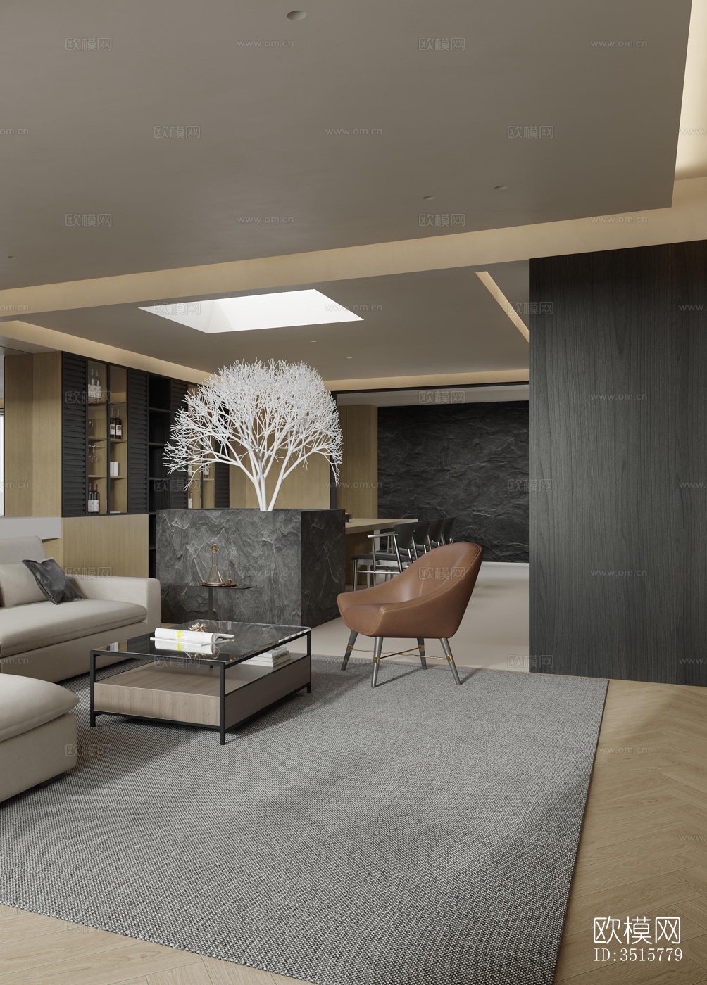 现代平层效果图下载（渲染图2）