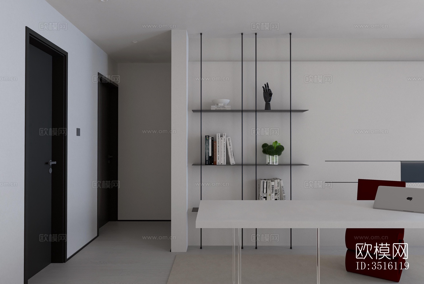 现代平层效果图下载（渲染图7）