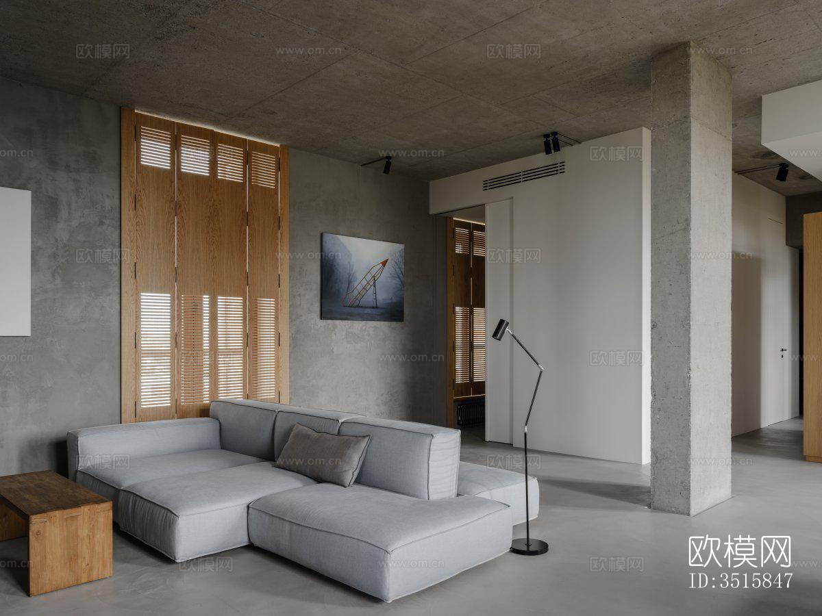 现代平层效果图下载（渲染图1）