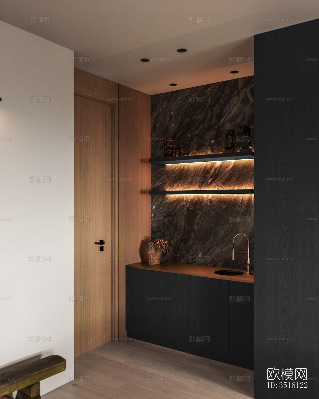 现代平层效果图下载（渲染图4）