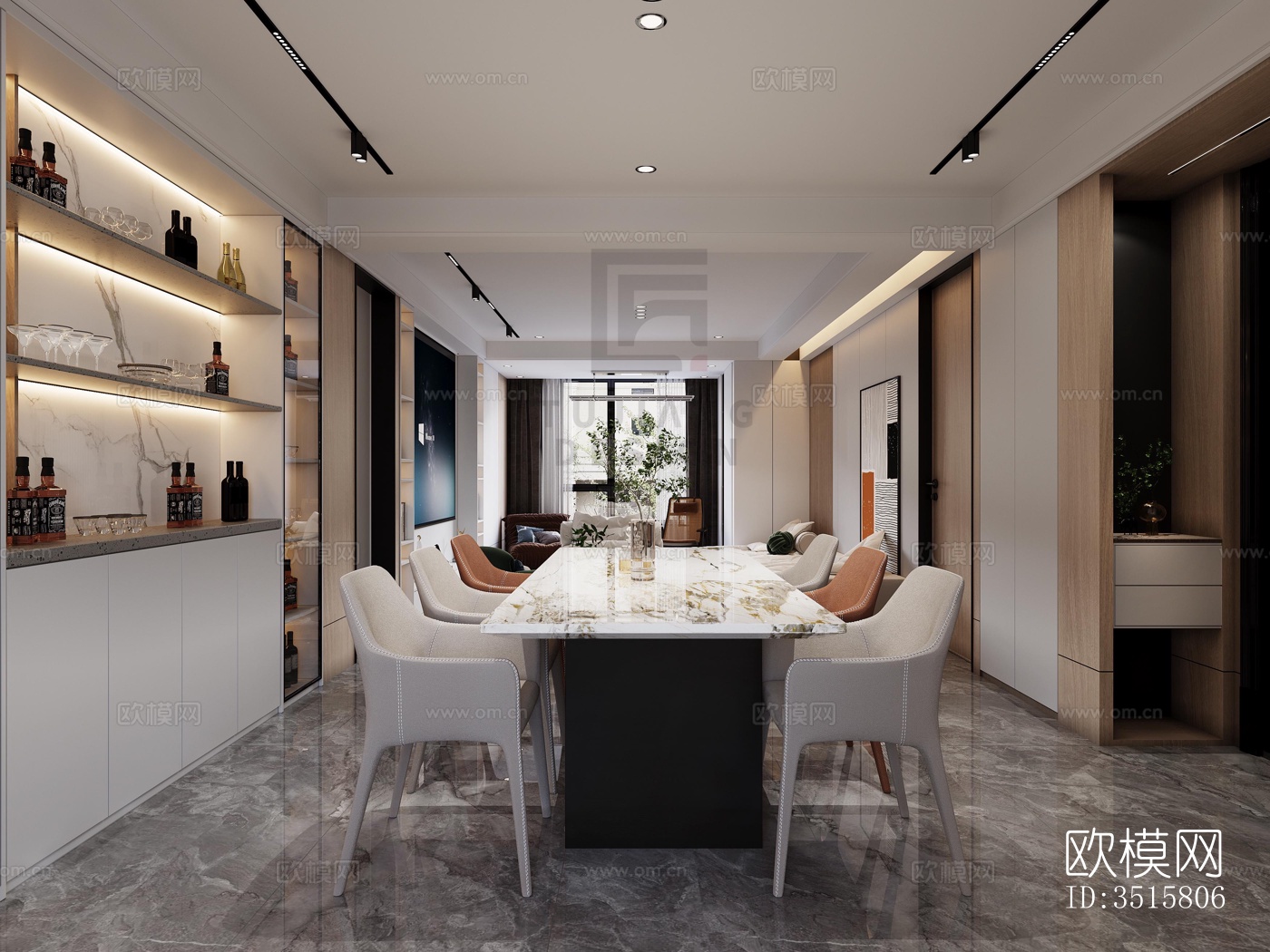 现代平层效果图下载（渲染图2）