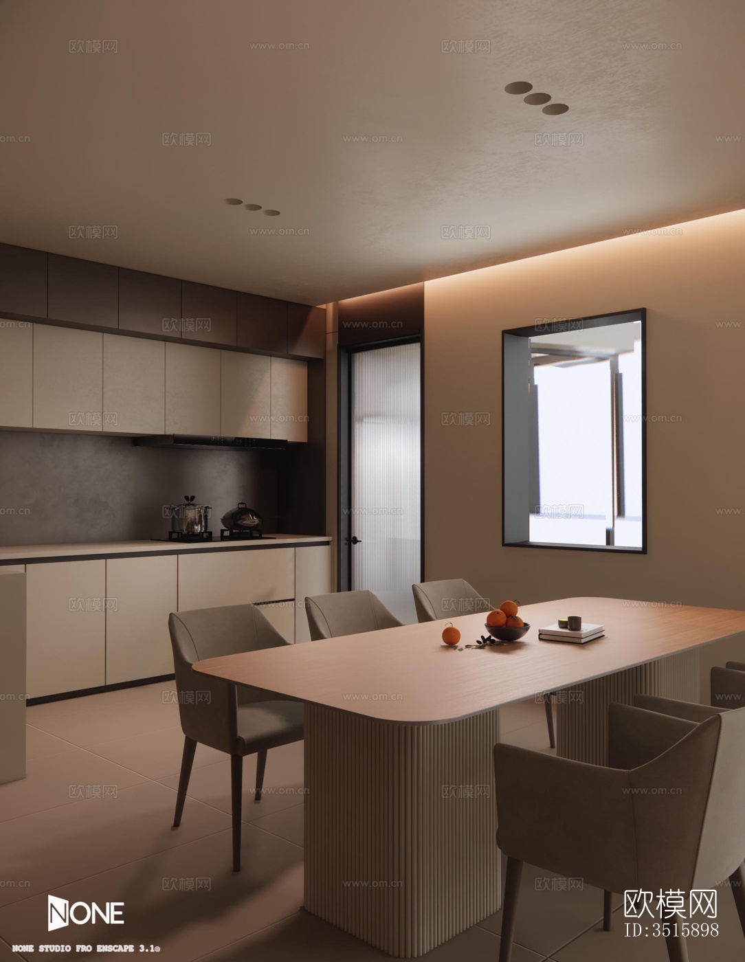 现代平层效果图下载（渲染图1）