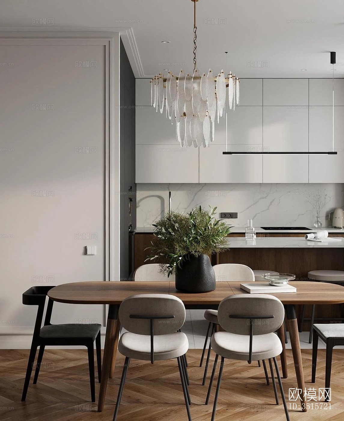 现代平层效果图下载（渲染图12）