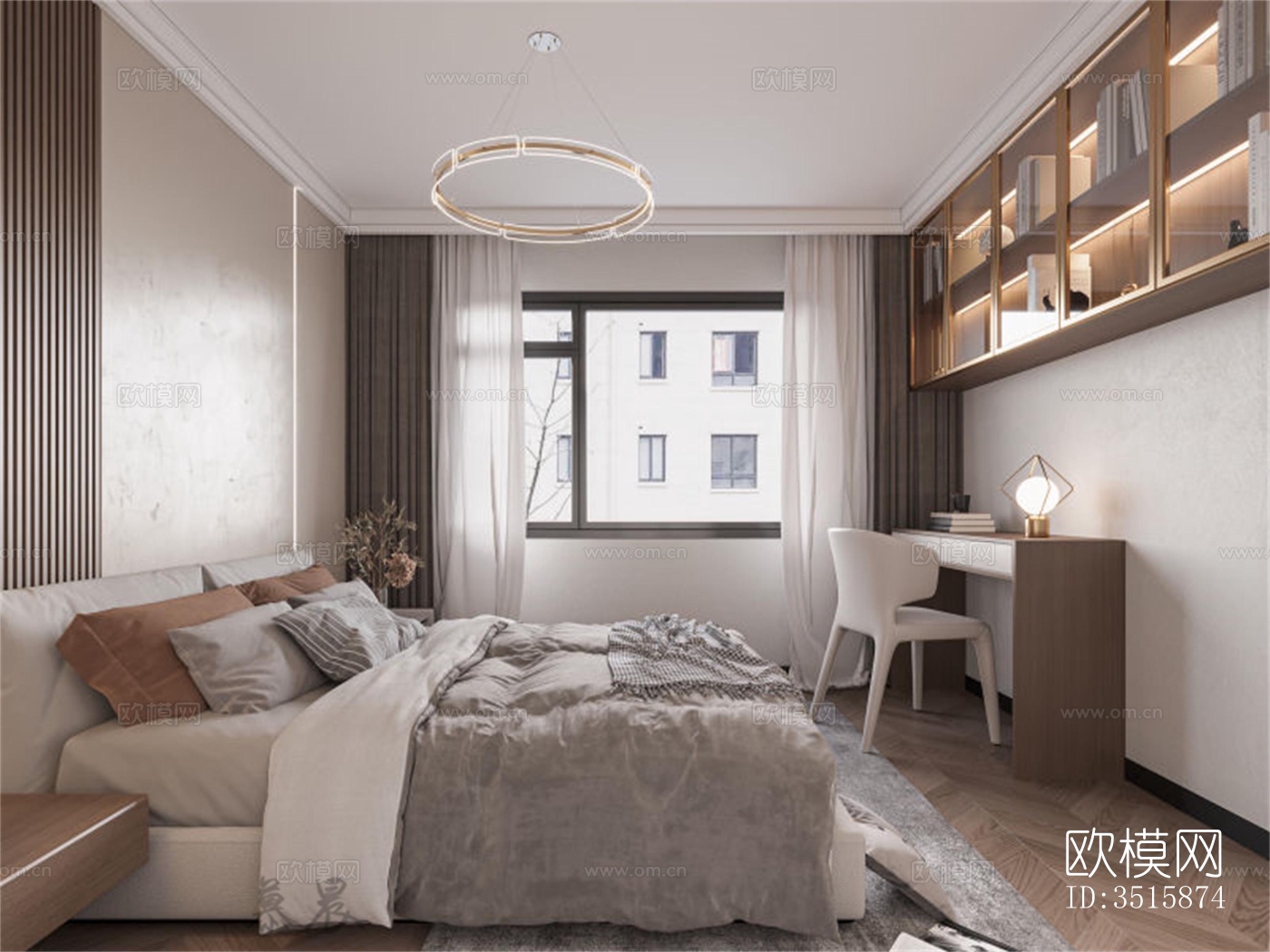 现代平层效果图下载（渲染图1）