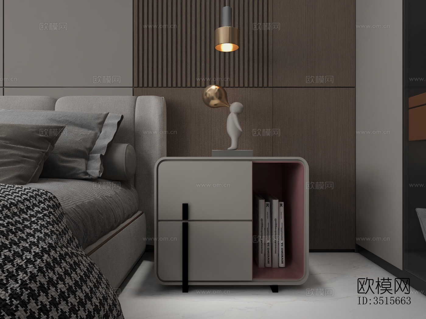 现代卧室效果图下载（渲染图2）