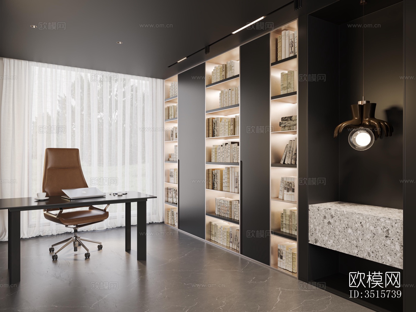 现代平层效果图下载（渲染图10）