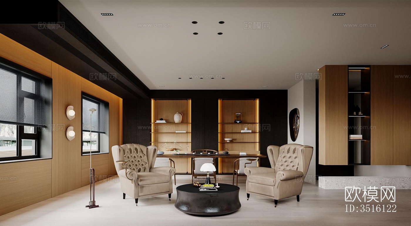 现代平层效果图下载（渲染图1）