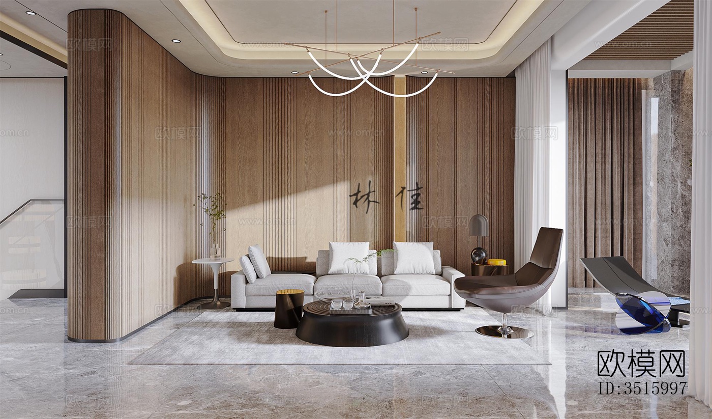 现代平层效果图下载（渲染图7）