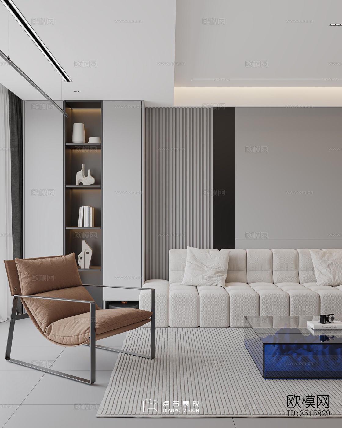 现代平层效果图下载（渲染图8）