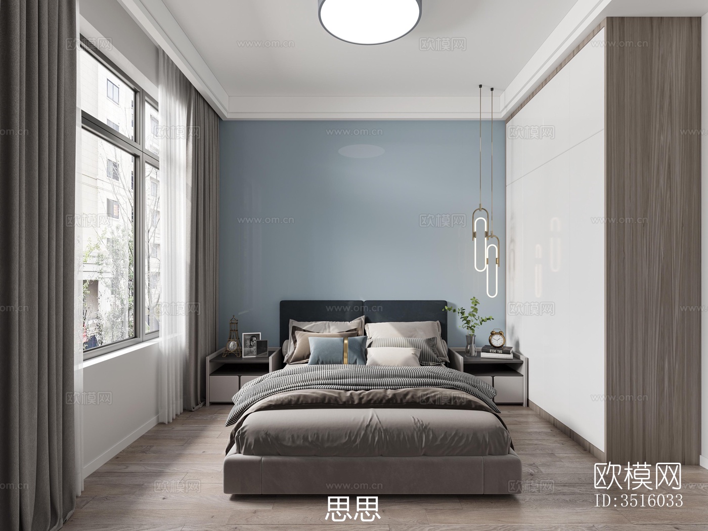 现代平层效果图下载（渲染图6）