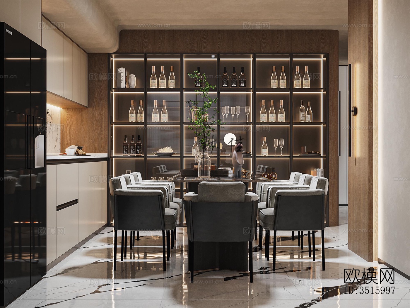 现代平层效果图下载（渲染图10）