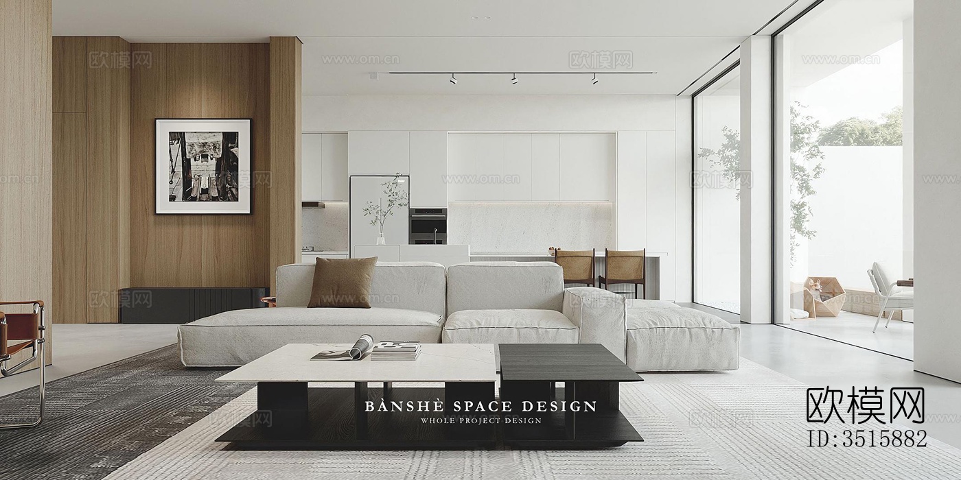 现代平层效果图下载（渲染图6）