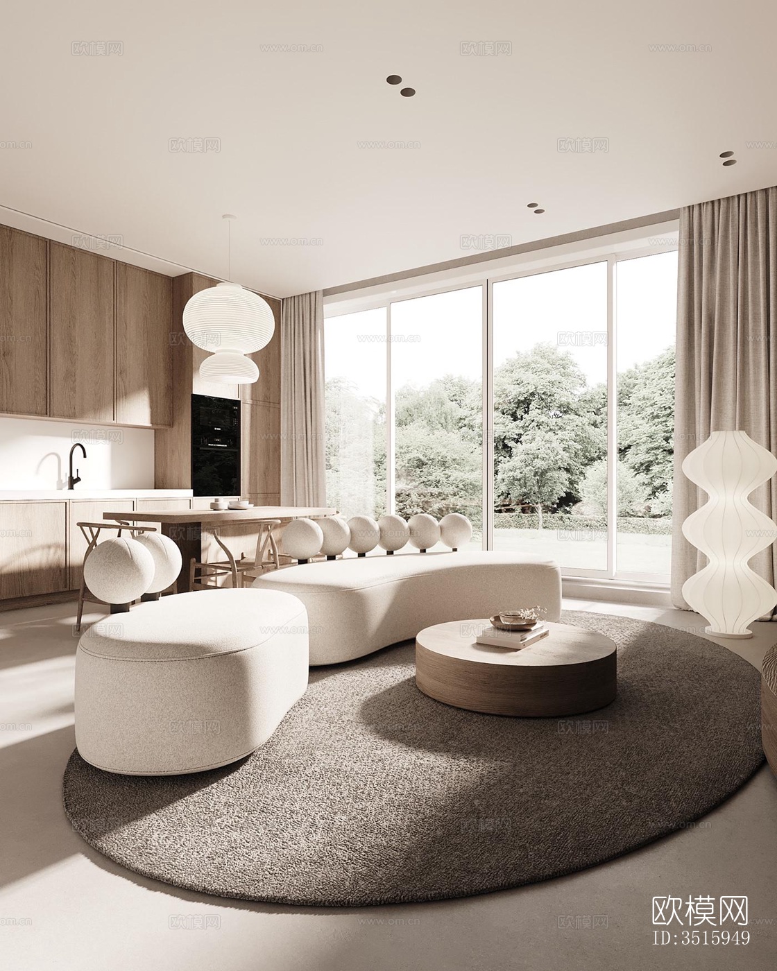 现代平层效果图下载（渲染图7）