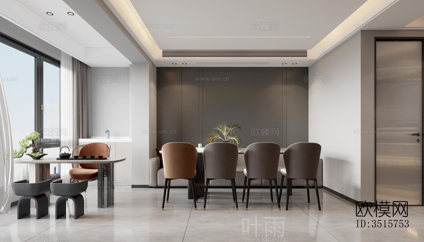 现代平层效果图下载（渲染图2）