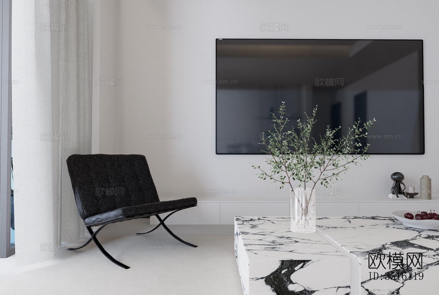 现代平层效果图下载（渲染图10）