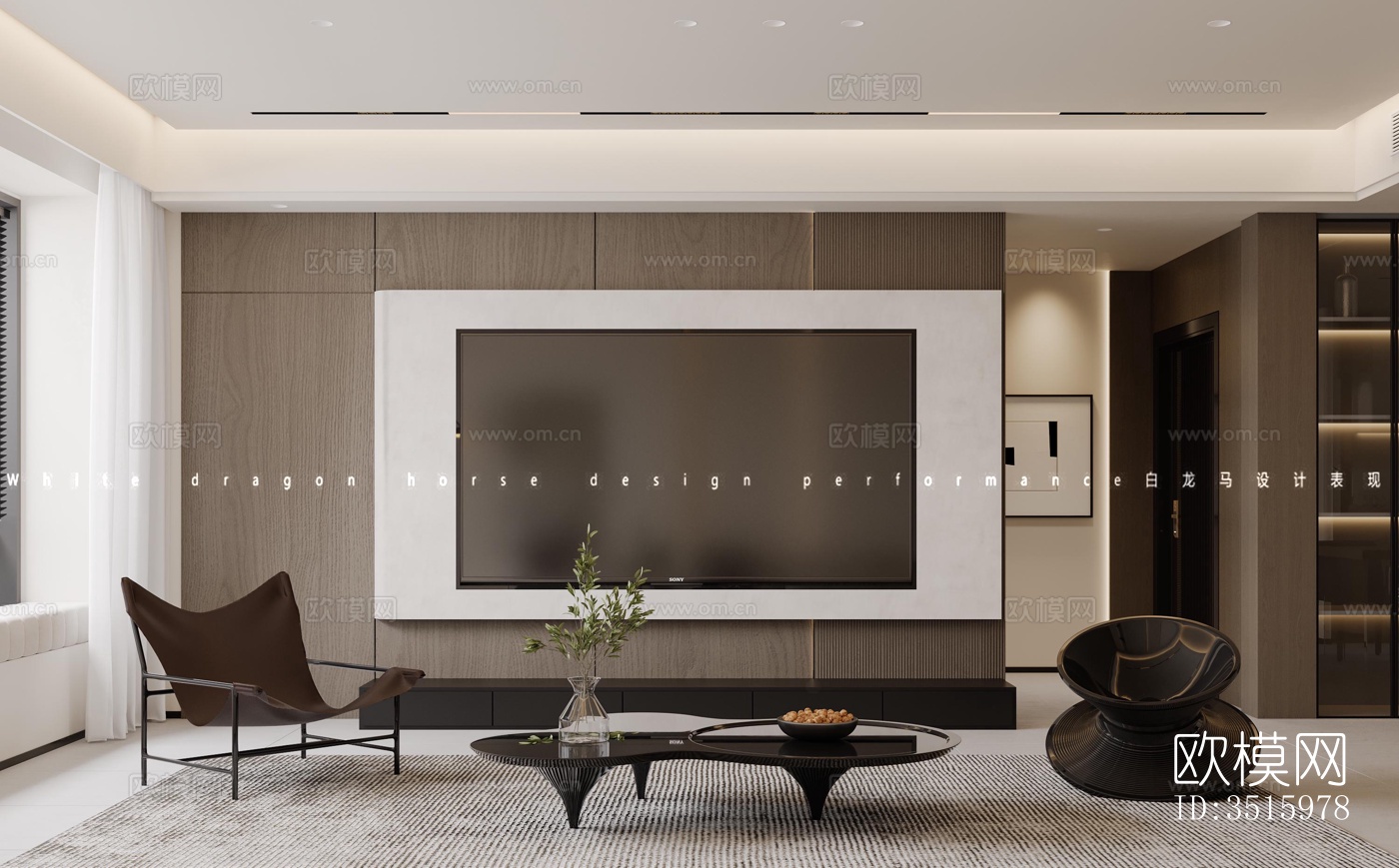 现代平层效果图下载（渲染图4）