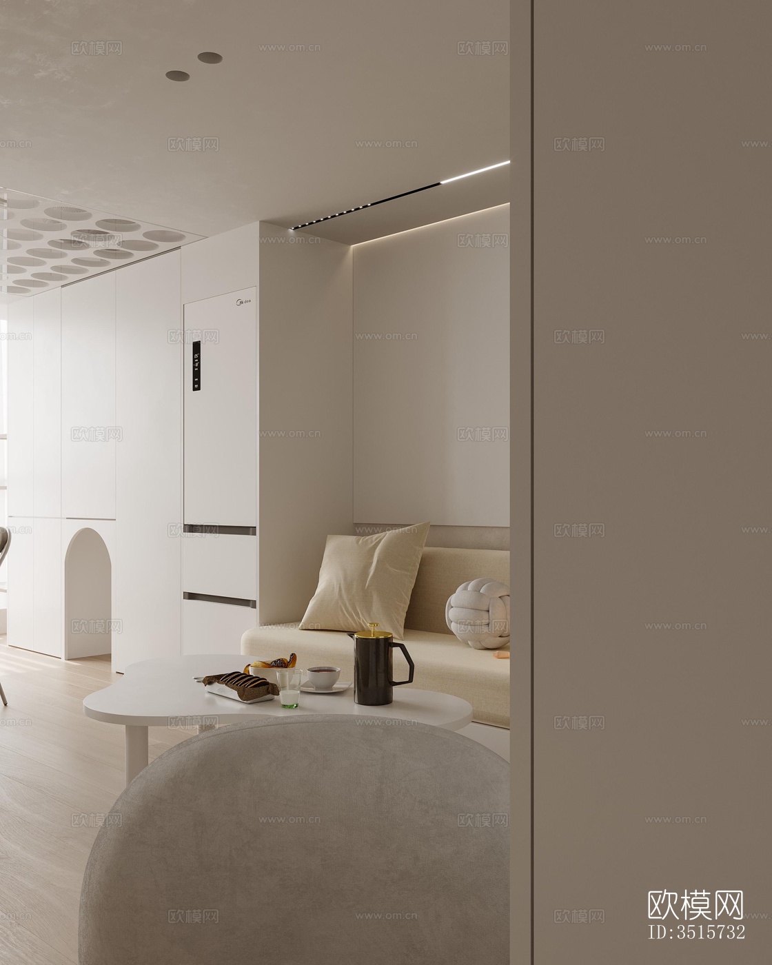 现代平层效果图下载（渲染图3）