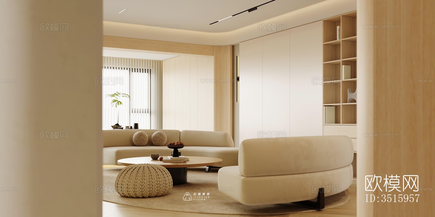 现代平层效果图下载（渲染图4）