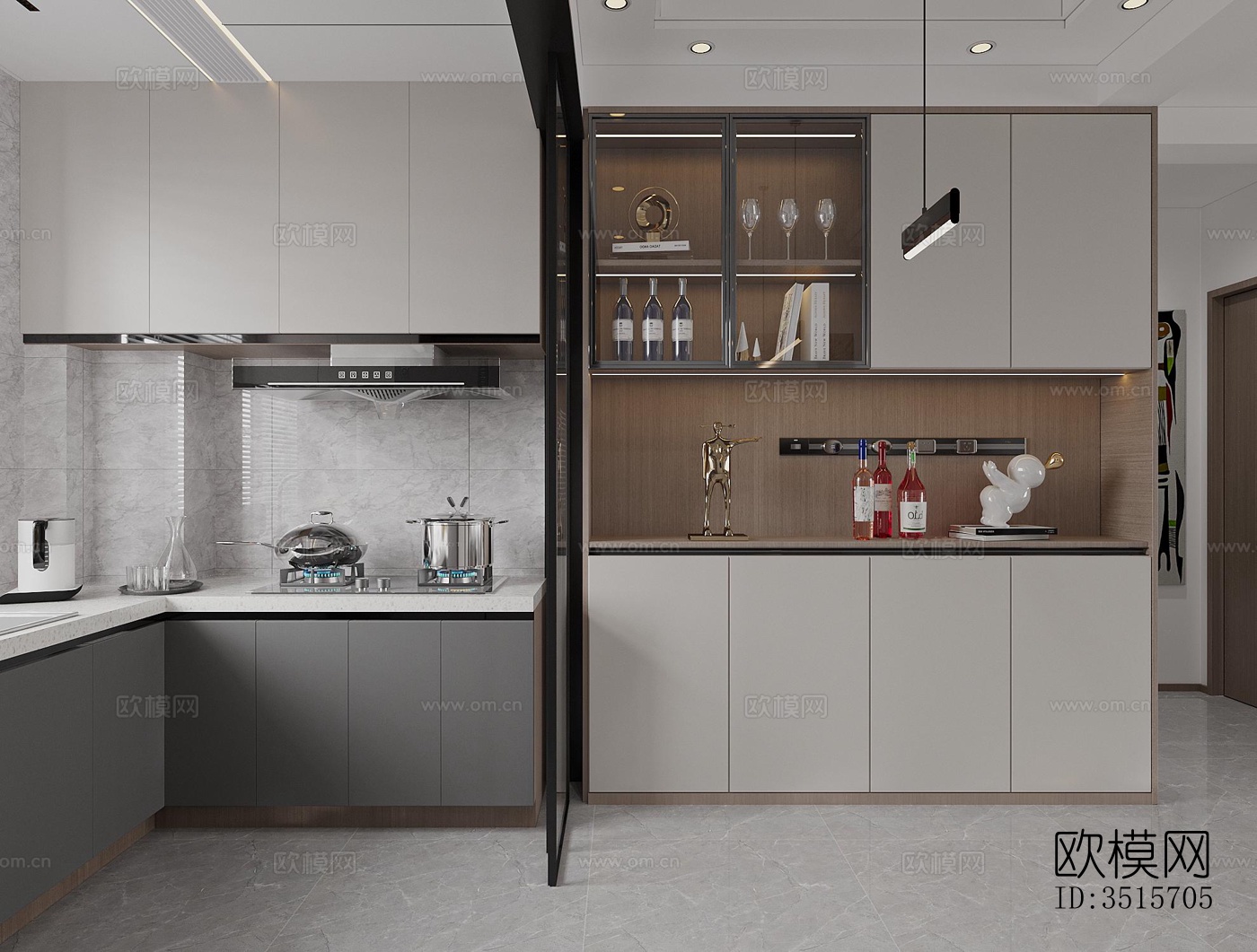 现代平层效果图下载（渲染图3）