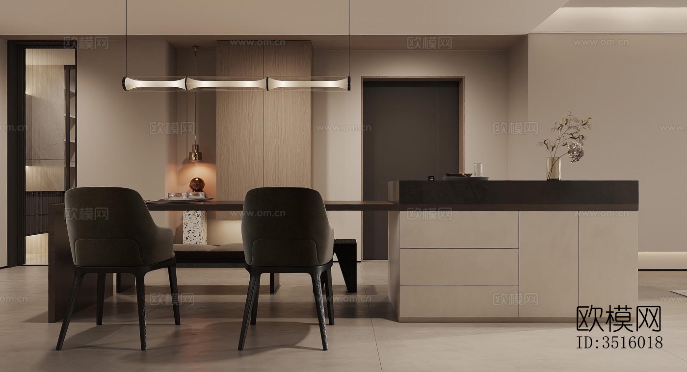 现代平层效果图下载（渲染图5）