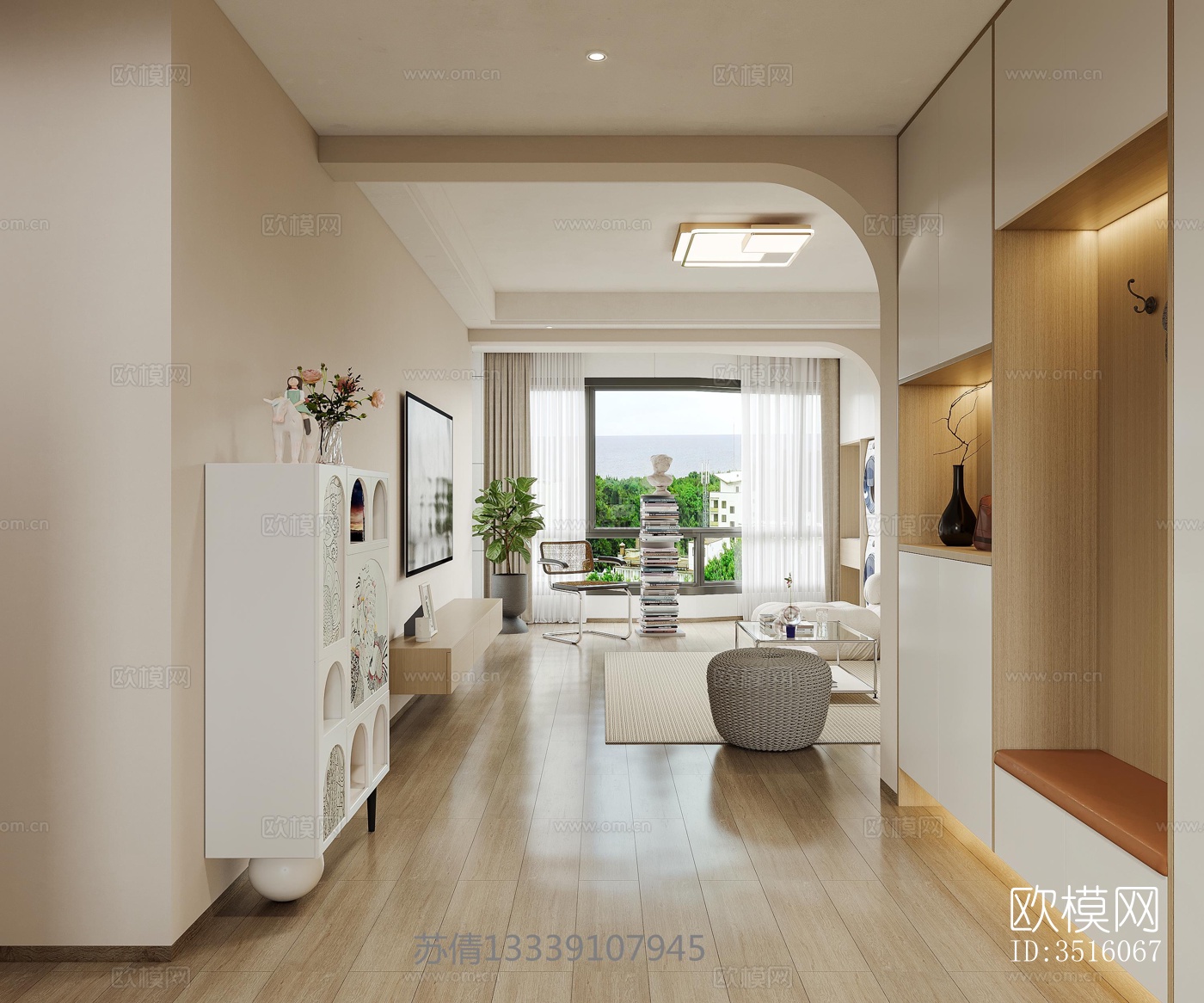 现代平层效果图下载（渲染图9）