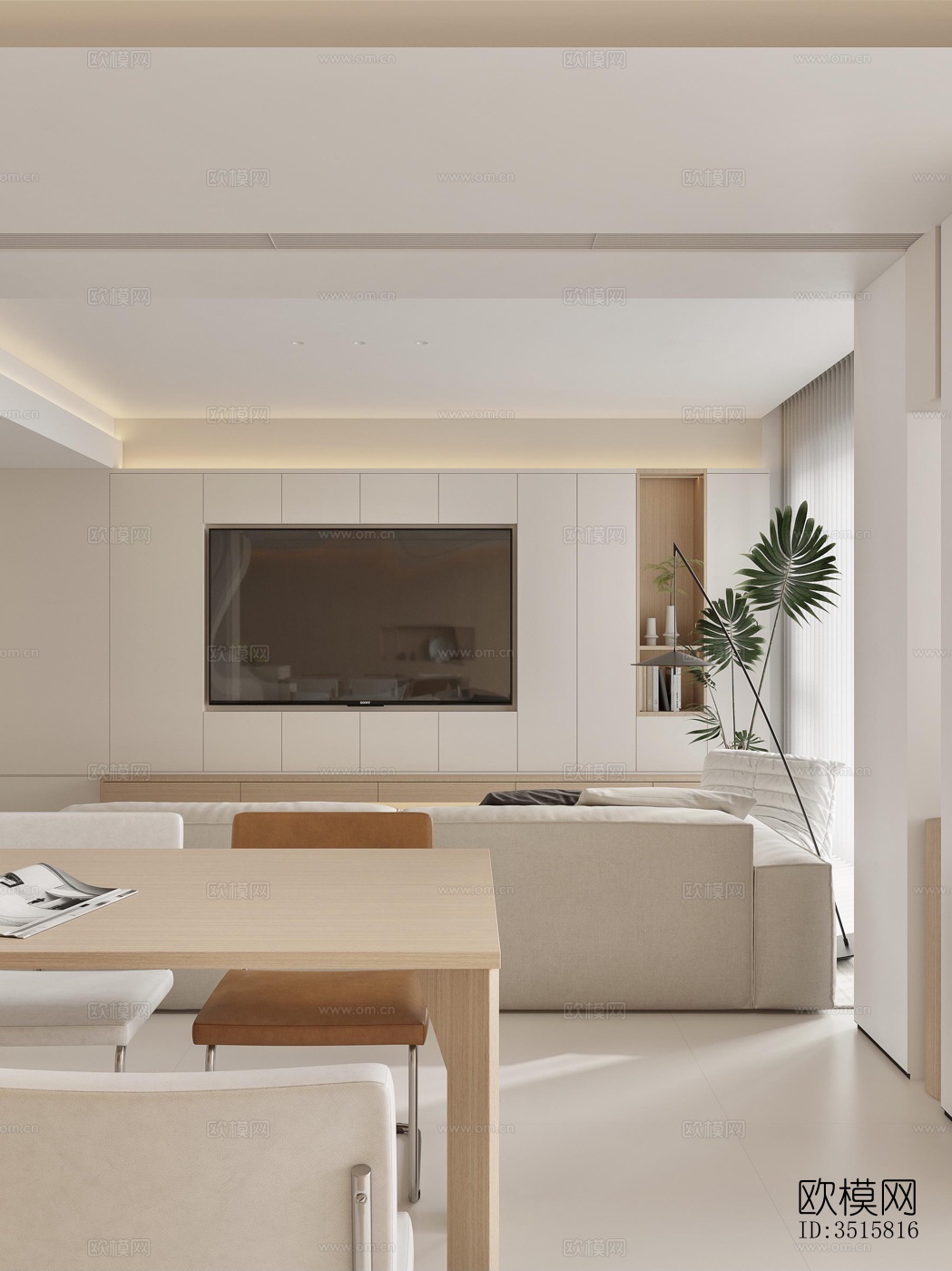 现代平层效果图下载（渲染图2）