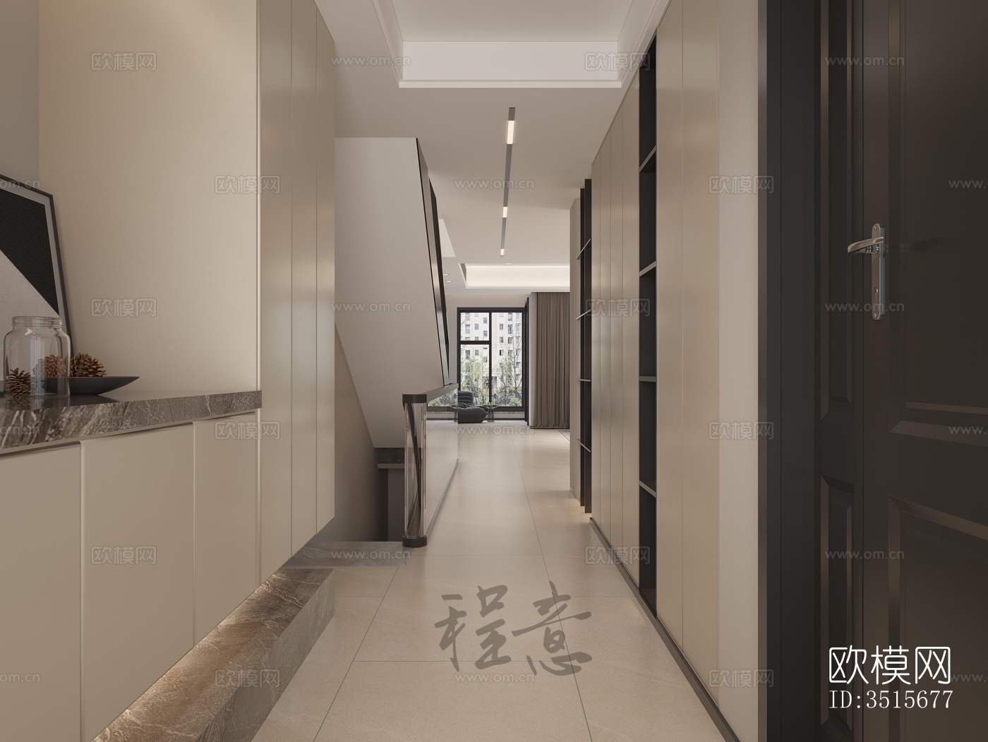 现代平层效果图下载（渲染图4）