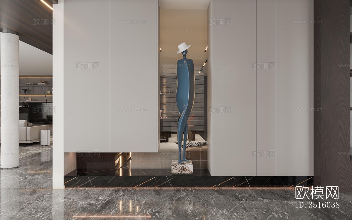 现代平层效果图下载（渲染图2）