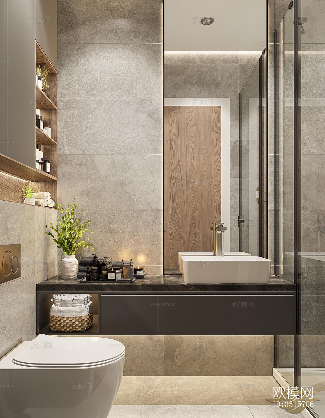 现代平层效果图下载（渲染图7）