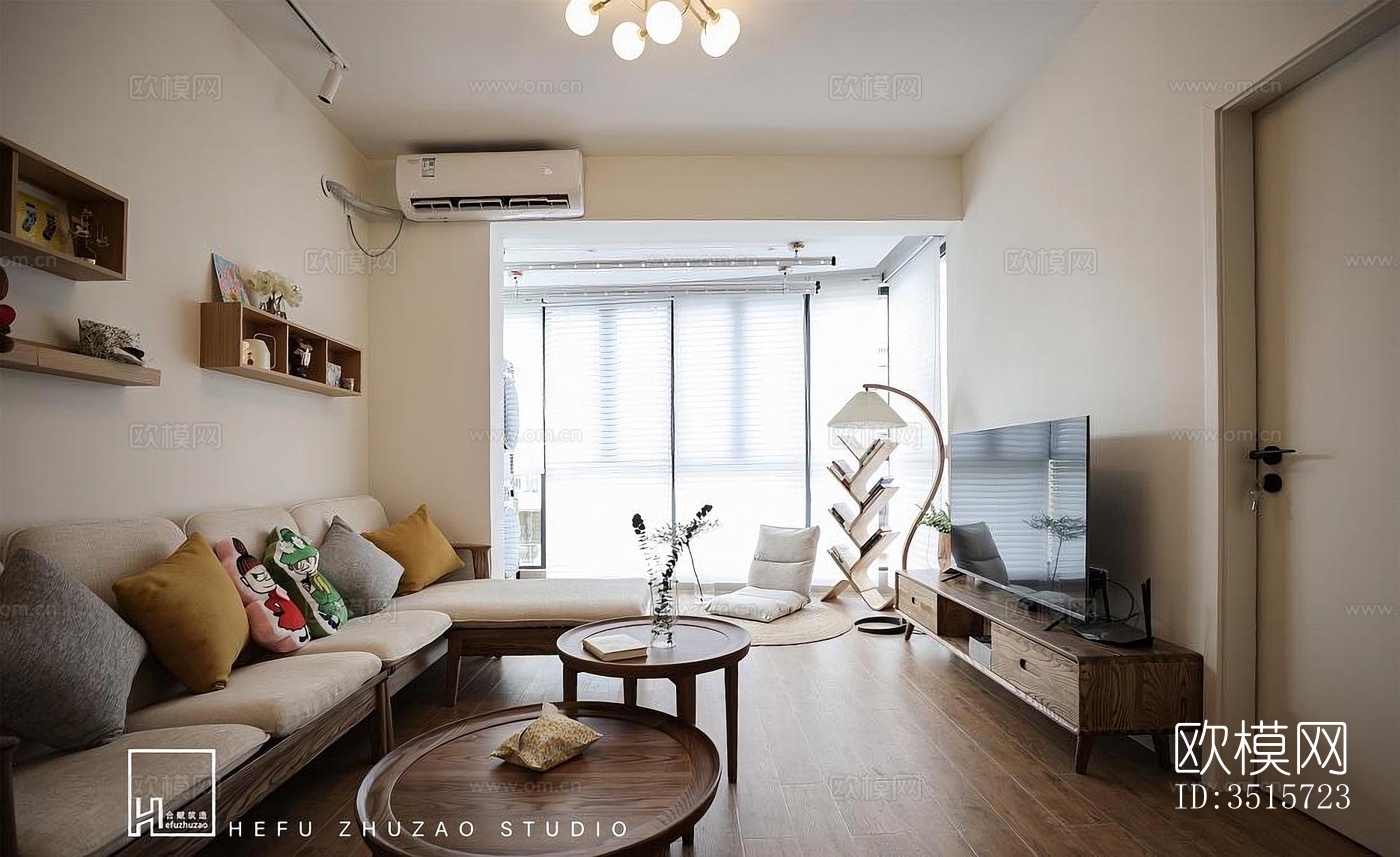 现代平层效果图下载（渲染图1）