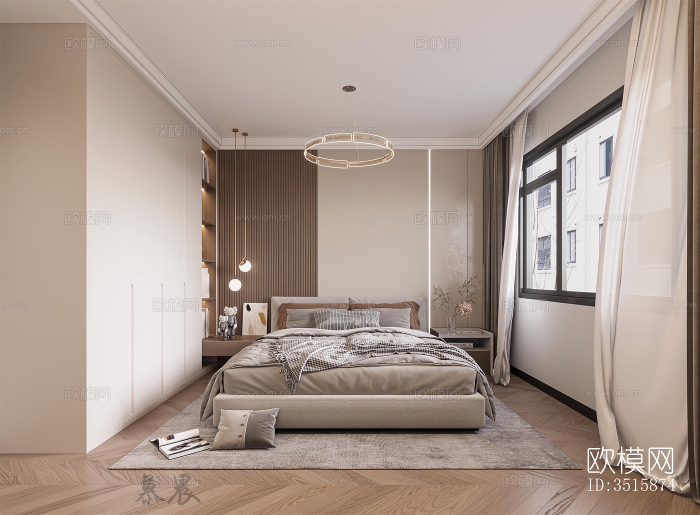 现代平层效果图下载（渲染图9）