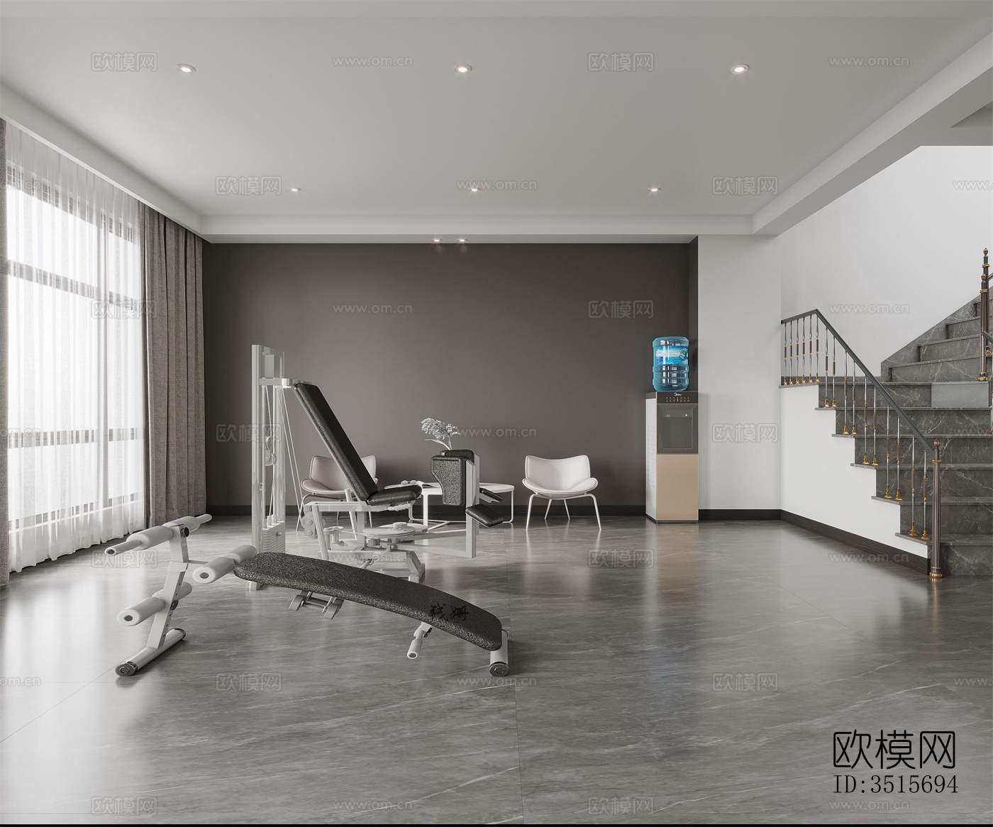 现代平层效果图下载（渲染图10）