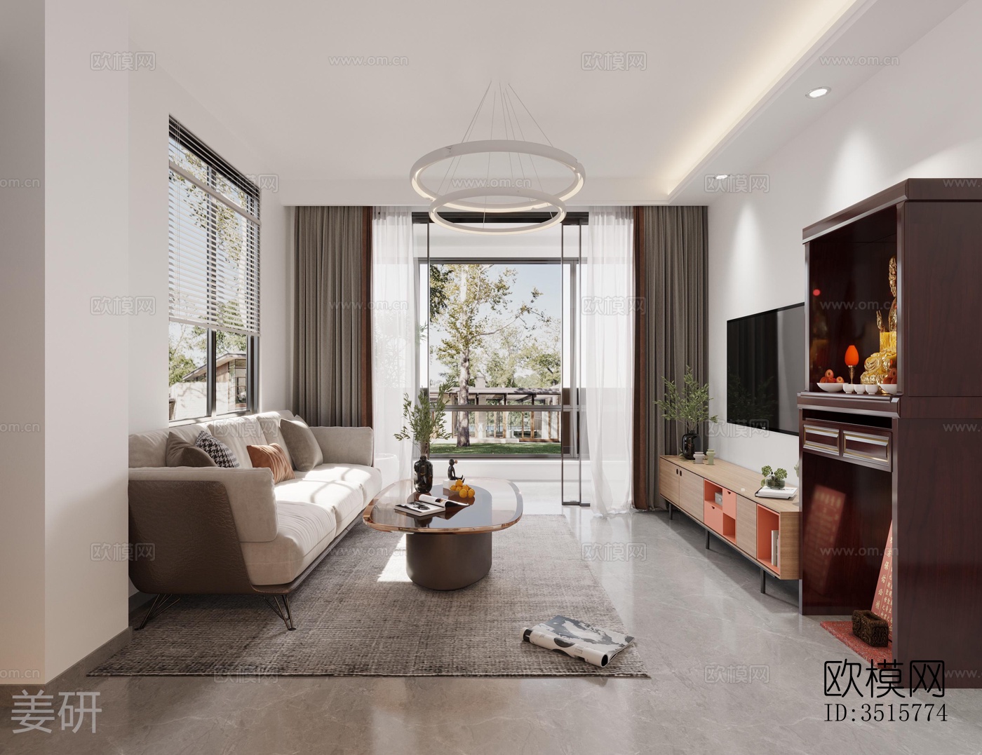 现代平层效果图下载（渲染图4）