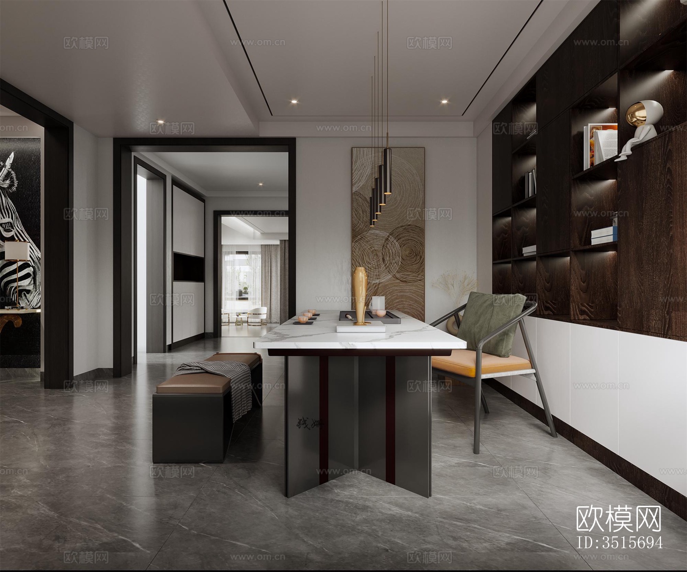 现代平层效果图下载（渲染图13）