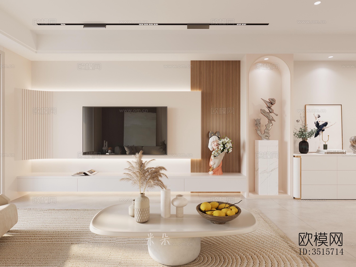 现代平层效果图下载（渲染图1）