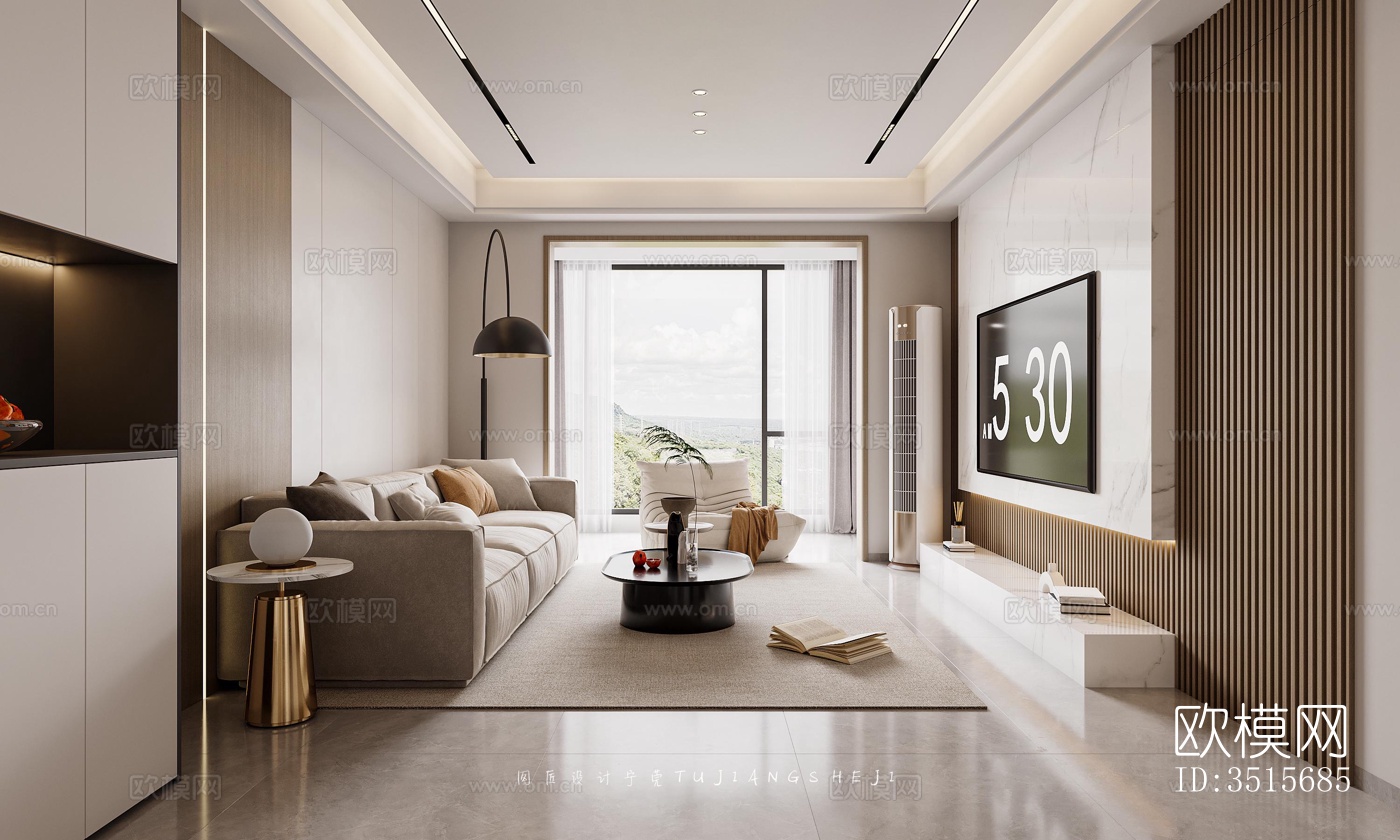 现代平层效果图下载（渲染图2）