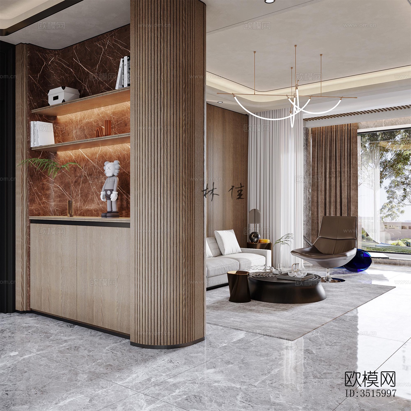 现代平层效果图下载（渲染图11）