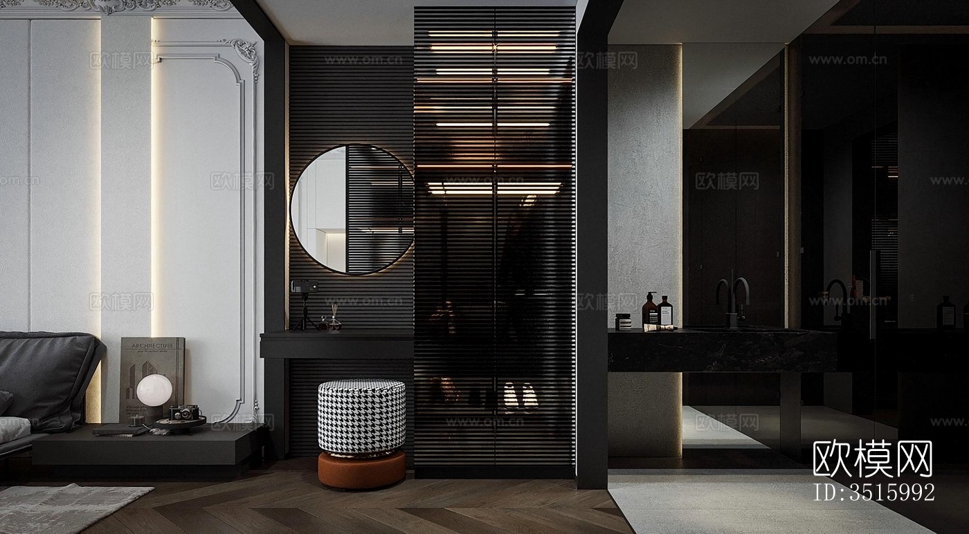 现代平层效果图下载（渲染图8）