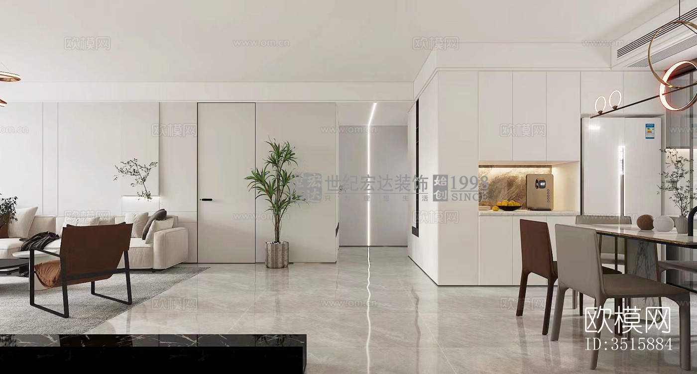 现代平层效果图下载（渲染图5）