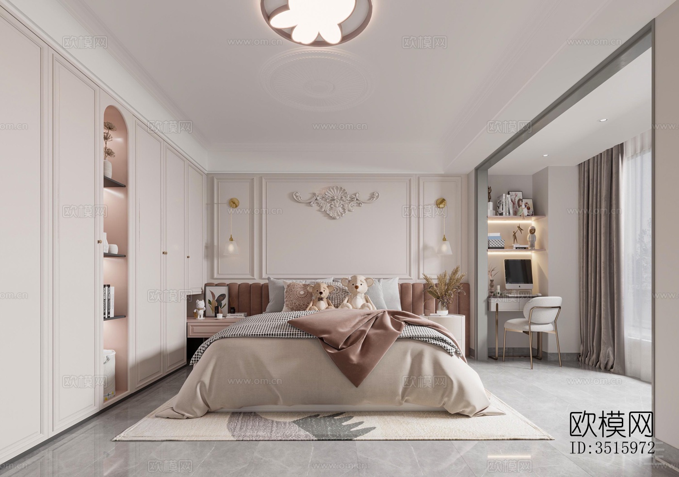 现代平层效果图下载（渲染图1）